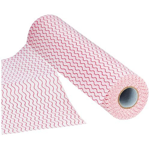 Amazon Brand - Presto Non-Woven Kitchen Towel Roll | 50 Pulls (Pack Of 3) | Size 30 X 25 Cm | Red, Blue & Green | Washable And Reusable | Highly Absorbent | For Daily Use