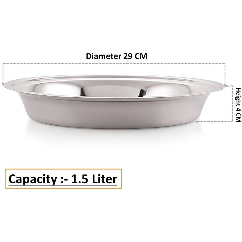 Ajay's Shoppe Stainless Steel Atta Parat  1.4 Liter | Ideal For Dough Kneading & Mixing