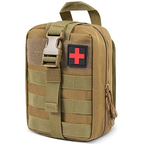 Proberos Medical Molle Pouch Tactical-1000D Nylon First Aid Pouch,Big Capacity Emt Utility,Heavy Duty Military Grade Rip-Away Ifak For Home And Outdoor Activities(Metallic Yellow