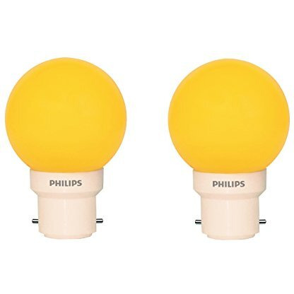 Philips Deco Mini 0.5-Watt B22 Base Led Bulb (Yellow) - Pack Of 2
