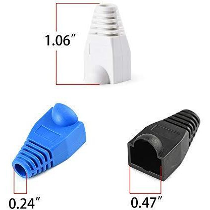 Fedus Rj45 Boot Cat6 Cat6E Cat5 Cat5E Ethernet Network Cable Strain Relief Boots Cable Cap Connector Plug Cover Mixed Colors (Pack Of 50)
