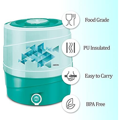 Milton New Kool Rover 18 Insulated Water Jug, 16 Litres, Turquoise