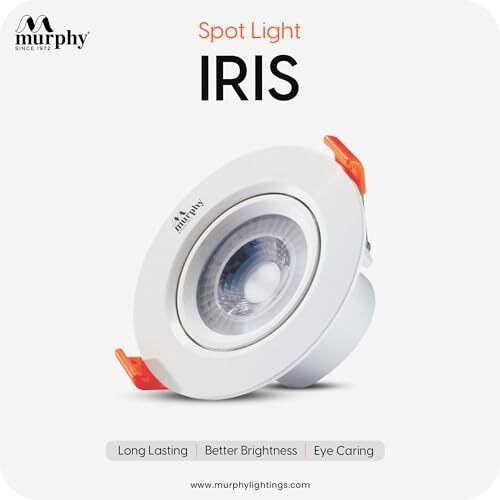 Murphy 3W Iris Led Adjustable Spot Downlight | Warm White Pack Of 8 Focus Light, Ceiling Spotlight For Deep Junction Box, Ideal For Accent & Display Lighting (2-Year Warranty)