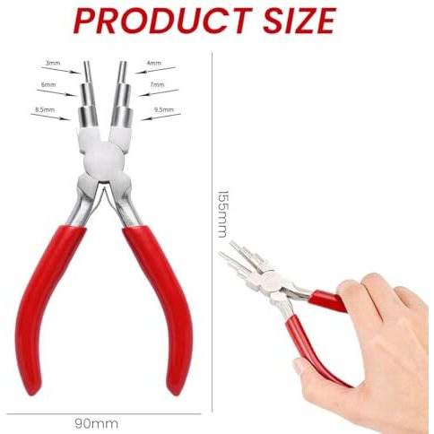 Hasthip 6" Jewelry Pliers - Carbon Steel Round Nose Needle Nose Pliers For 3-10Mm Rings Diy Wire Looper Jewelry Bail Pliers Jewelry Making Tools, Rubberized Handle Comfort Grip