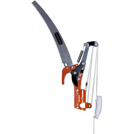 Aasons 2-Way Long Reach Extendable Trimmer Pole Pruner 350Mm & Tree Pruning Saw Branch Cutter For Sawing & Shearing Lopper Fruit Picker Harvester Trimming Clipper Tool | 2.5M Rope Line (Without Pole)