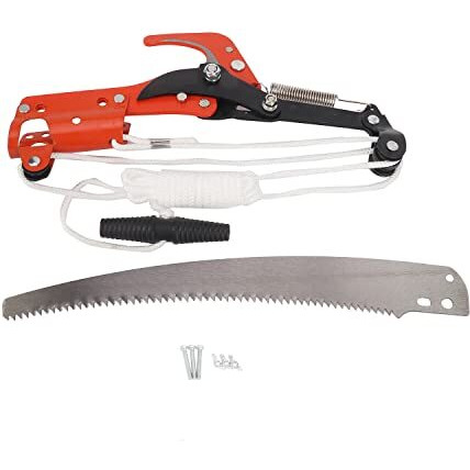 Aasons 2-Way Long Reach Extendable Trimmer Pole Pruner 350Mm & Tree Pruning Saw Branch Cutter For Sawing & Shearing Lopper Fruit Picker Harvester Trimming Clipper Tool | 2.5M Rope Line (Without Pole)