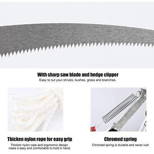 Aasons 2-Way Long Reach Extendable Trimmer Pole Pruner 350Mm & Tree Pruning Saw Branch Cutter For Sawing & Shearing Lopper Fruit Picker Harvester Trimming Clipper Tool | 2.5M Rope Line (Without Pole)