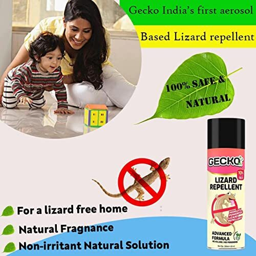 Shadow Securitronics India's First Aerosol Based Lizard Repellent Spray | Completely Herbal | Eco-Friendly | Chemical-Free | Plant-Based | Food-Safe Ingredients| Does Not Kill, Only Repel | Lizard Spray 220Ml (15 Days Protection) - Formulation 3X