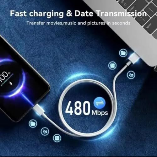 Alitayee 44W Original Usb Type C Charging Cable For Vivo V30/V29/V28/V27/V25/V23E/V23 Pro/V21 5G/Iqoo Neo 9 Pro/12 5G/Neo 7 Pro/Z7/Z7S/Z6 Lite/11/Z6/T2/Iqoo 9, 44W Usb-C Y Series.