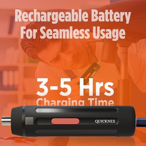 Quicknex Automatic Electric Screwdriver Set For Professional And Home Use With Rechargeable 2000 Mah Lithium Power I Portable Screw Machine Kit With 33 Bits, 360 Rpm, 4.2V Battery,