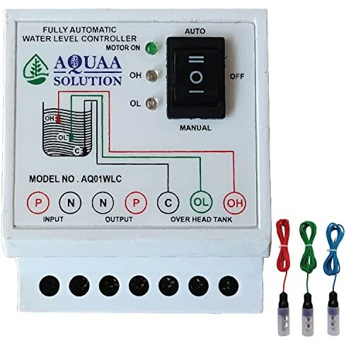 Aquaa Solution Aquaa Fully Automatic Water Level Controller And Indicator With 3 Stainless Steel Sensors With 1.5M Wire