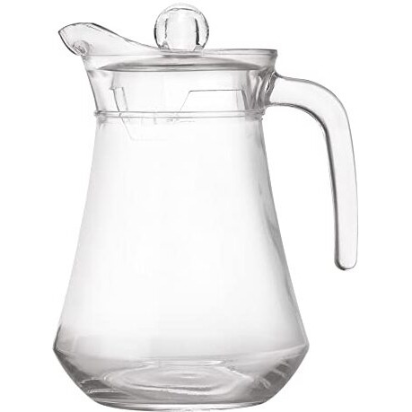 Treo By Milton Conical Fresh 1300 Glass Jug With Lid And Handle, 1 Piece, 1.3 Litre, Transparent | Serve Water | Beverages | Iced Tea | Juices | Cocktail | Milk | Chaas | Shakes