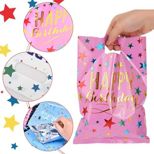Gift Bags 20Pcs, Party Favor Bags, Return Gift Bags For Kids Birthday, Return Gift Bags For Kids Birthday, Birthday Party Favor Gift Bag For Girls & Boys (White + Pink)