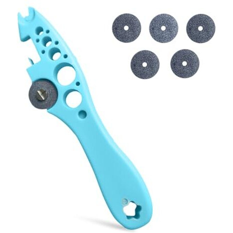 Hasthip Ampule Cutter With 5 Replaceable Grinding Wheels, Ampoule Cutter For Doctors, Glass Bottle Cutter, Ampule Breaker, Suitable For Home Daily Or Medical Use, Cut The Ampoule (Blue)