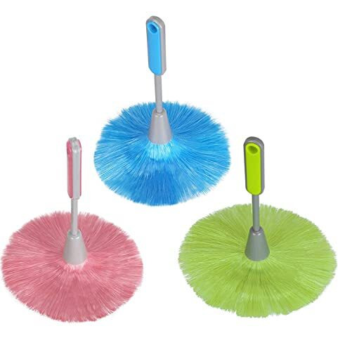 Lirabs 3 Pieces Pack Fluffy Microfiber Kitchen Duster Laptop Keyboard Brush Computer Screen Cleaner Tool, Multicolor