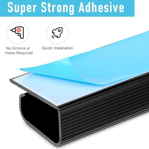 Serplex 2Pcs Cable Management Under Desk, 15.7" Self-Adhesive Cable Organizer, No Drilling Under Desk Cable Management Tray Adhesive Under Desk Cable Channel Organizer Cable Management Rail