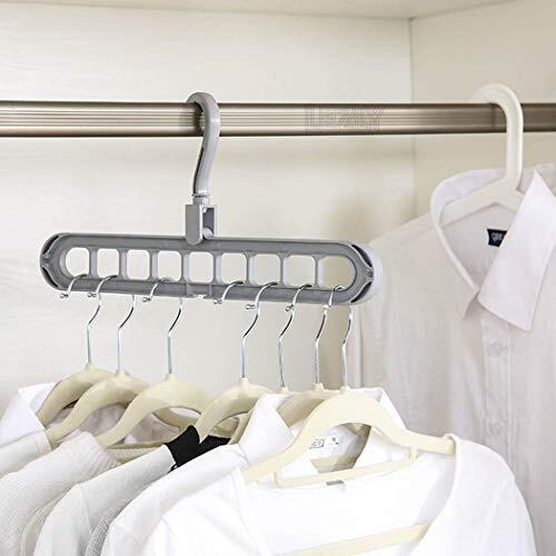 Hookcart Wardrobe Space Saver Folding Smart Hanger For Clothes 360 Degrees Rotatable Hook Anti-Skid Folding Drying Rack Portable Hanging Household Wet And Dry Clothes Hanger Closet Hook (1)