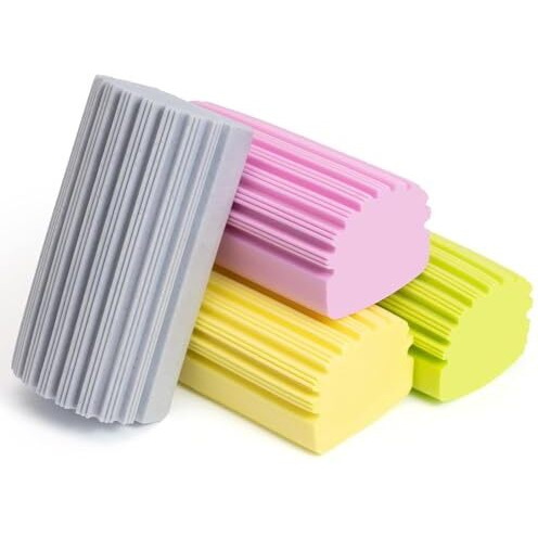 Ronoxy 2-Pack Damp Clean Duster Sponge, Magic Sponge Eraser Baseboard Cleaner Tool, Dusters For Cleaning Blinds, Glass, Vents, Railings, Mirrors,Window Track Grooves And Faucets