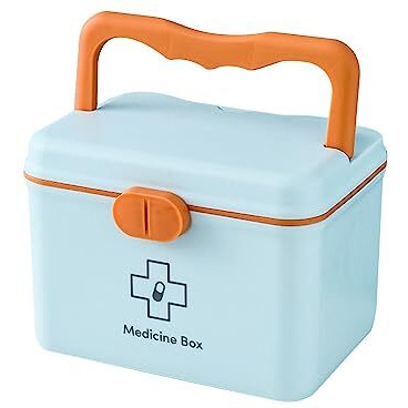 Homecloud Plastic Medicine And First Aid Kit For Children, Pets, And Outdoor Use (Blue)