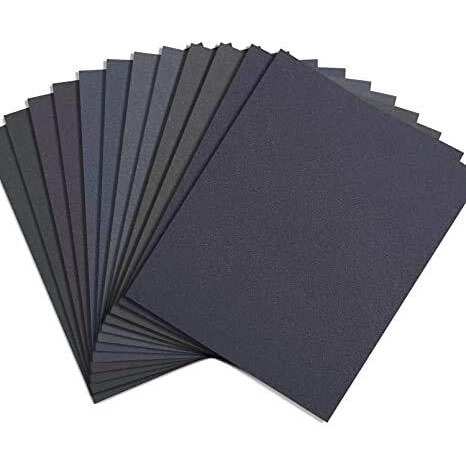 Sandcastle Sand Paper Wet/Dry Waterproof | 150 220 320 400 800 1000 1500 2000 Grit | Black | Set Of 16 Sheets
