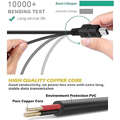 Fedus 3.2 Ft Usb Charger Cable Charging Cord For Ti-84 Plus Ce Graphing Calculators, Ti-Nspire Cx/Cx Cas, Ti-84 Plus Ce Color/C Silver Calculators, Mini Usb Power Data Charger Charging Cable,Pack 1