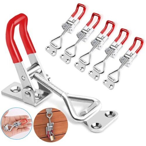 Serplex 6 Pcs Toggle Clamp Latch With Lock Hole, Adjustable Latch, 330Lbs Holding Capacity, Heavy Duty Quick Release Pull Latch Toggle Clamp For Lid Jig, Cabinet, Tool Box Case