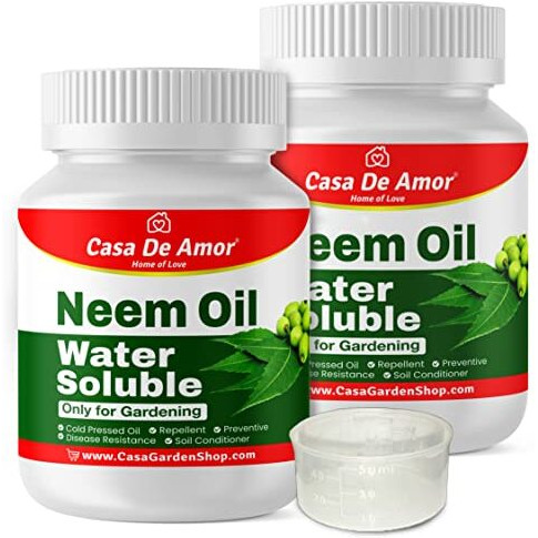 Casa De Amor Neem Oil - Water Soluble Organic For Easy Spray On Garden And Indoor Outdoor Plants- 2 Pack Of 100 Ml (Total 200 Ml)