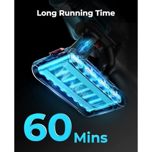 Laresar Ultra 7 Cordless Vacuum Cleaner 550W/45Kpa Stick Vacuum Cleaner With Touch Screen, Up To 60 Mins Runtime, Lightweight Handheld Vacuums For Hardwood Floor Carpet Car Pet Hair, Black