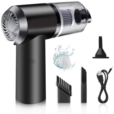 Larrito Portable Car Vacuum Cleaner With Blower | Usb Rechargeable Wireless Handheld Car Vacuum Cleaner Traveling,Portable,Rechargeable (3In1 Vacuum)