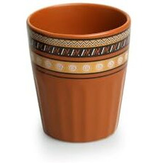 Exclusivelane 'Terra Tones' Ceramic Kullad Cups Set Of 6 (120 Ml, Microwave Safe, Handcrafted, Earthern Brown)|Ceramic Kulhad Tea Cups Set Tea Cup Set Coffee Cup Set Chai Kulhad Cups Mitti Chai Cups