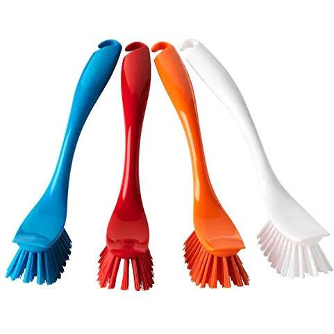 Ikea Polypropylene Polyester Dish-Washing Brush (25 Cm, Assorted Colours) - Pack Of 4