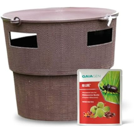 Gaiagen Rb Lure Combo Pack - Pheromone Lure For Rhinoceros Beetle Outdoor Plants (Oryctes Rhinoceros) & Insect Bucket Trap, Includes - 5 Rb Lures & 5 Traps