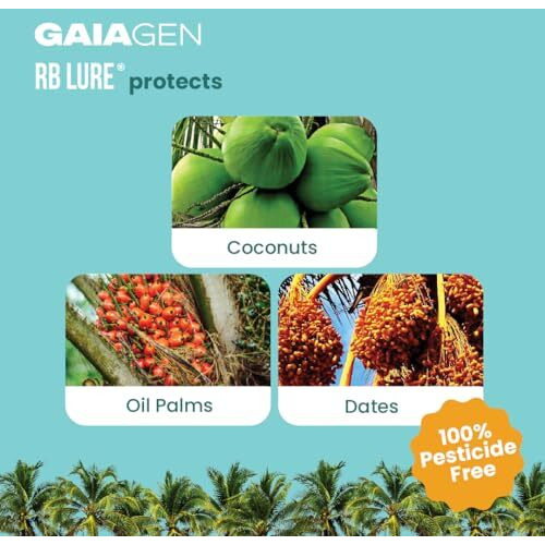Gaiagen Rb Lure Combo Pack - Pheromone Lure For Rhinoceros Beetle Outdoor Plants (Oryctes Rhinoceros) & Insect Bucket Trap, Includes - 5 Rb Lures & 5 Traps