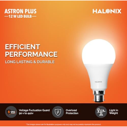 Halonix Astron Star Base B22 12-Watt Led Bulb (Pack Of 2, Cool White)