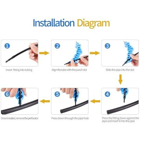Appster 2-In-One 4Mm Tubing Hole Punch Tool & Fitting Insertion Tool - Drip Irrigation Pipe Easier 1/4" Inch Insert For Emitter, Drippers, Fogger, Misting Nozzles