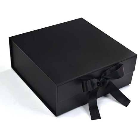 Rbs - Medium Black Gift Boxes (26 X 26 X 10Cm) Gift Boxes For Packaging (1 Pack) Gift Packing Box Multipurpose Gift Hampers Hold To 8 Kg Occasion Empty Gift Box For Packaging (Medium Black)