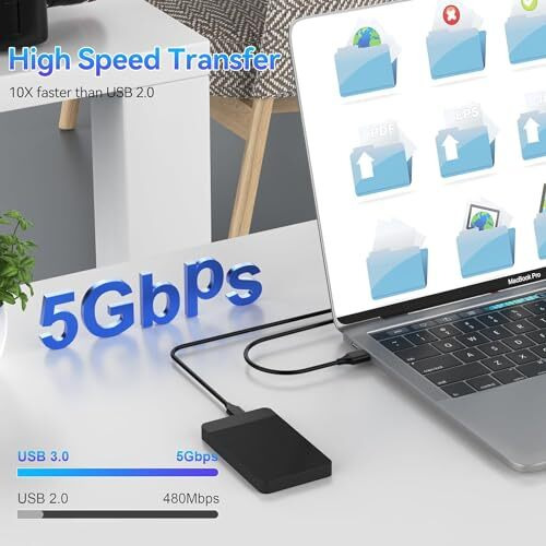 Rts Usb 3.0 External Portable Hard Drive Disk Hdd Cable (0.5Cm/1.5 Ft) (5 Gbps) Compatible With Seagate Wd Samsung Hitachi Hp Bufallo Lenovo Transcend Lacie Adata Sony Orico Maxtor Consistent Verbatim