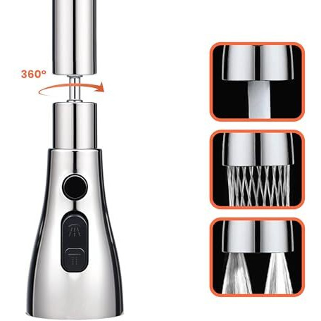 Fiora Tap Extension For Kitchen Sink | Kitchen Accessories Items For Home | 360-Degree Flexible Rotation For Effective Cleaning | 3-Flow Modes | 1-Year Limited Warranty
