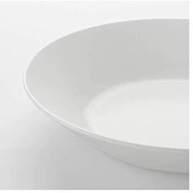 Ikea 6-Piece Tempered Opal Glass Dinnerware Plates/Bowls, White (Deep Plate, White20 Cm)