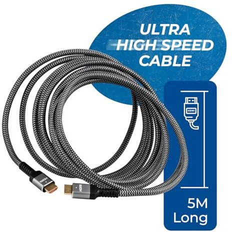 Orei 8K Hdmi Cable 5 Meter(16.4Ft) - 8K@60Hz Hdmi Cable 2.1 With Ethernet & Hdcp 2.3, Lightning Fast 48Gbps Bandwidth, Hdr, Earc & 3D Support - Hdmi 4K@120Hz For Tvs, Gaming Consoles & More (1 Pack)