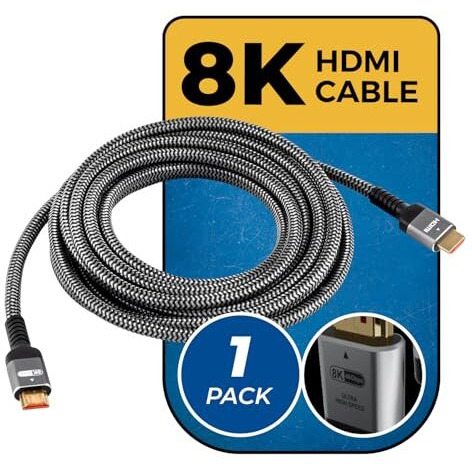 Orei 8K Hdmi Cable 5 Meter(16.4Ft) - 8K@60Hz Hdmi Cable 2.1 With Ethernet & Hdcp 2.3, Lightning Fast 48Gbps Bandwidth, Hdr, Earc & 3D Support - Hdmi 4K@120Hz For Tvs, Gaming Consoles & More (1 Pack)