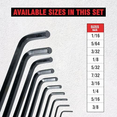 Freemans Aki10 Allen Key Set Of 10 Pieces, Chrome Vanadium Steel, Heat Treated, Black Phosphate Finish, Ideal For Home And Diy Use (Set Of 10 Pcs)