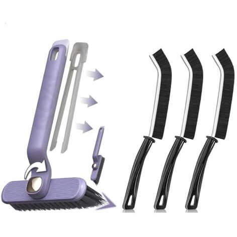 4 In 1 Cleaning Brush, Gap Cleaning Brush, Rotating Crevical Cleaning Brush, Toilet Brush, Scrub Brush For Shower Tile, Scrub Brushes With Squeegee, Bathroom Cleaning Brushes (Gap Cleaning)