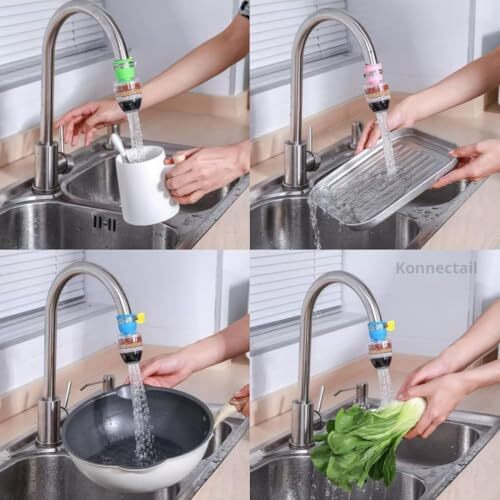 Pack Of 2 Activated Carbon Faucet Water Filter | Tap Water Purifier For Kitchen & Bathroom | Hard Water & Chlorine Removal | Universal Leak-Proof Tap Filter (Pack Of 2)