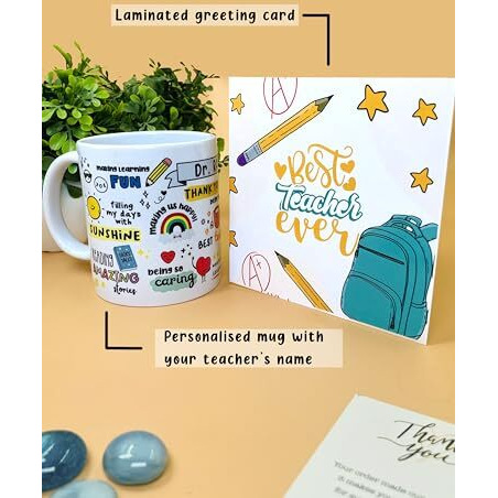 Since 7 Store Personalised Thank You Teacher Mug With Your Favorite Teacher's Name, Appreciation Mug With Lovely Messages/Gift For Teacher's Day, Birthday Or Any Special Ocassion