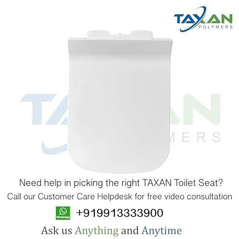 Taxan Plastic Toilet Seat Cover With Soft Close Mechanism - U-Shape Commode Seat Cover  With Sleek Design & Easy Installation With Installation Kit (45Cm X 34Cm, White)