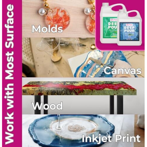 Oytra Resin Deep Pour Casting Liquid Hardener 7.5 Kgs 2 1 Ratio Art Materials Crystal Clear Craft Perfect For Professional Tabletop Preservation And Large Diy Cast Art Projects