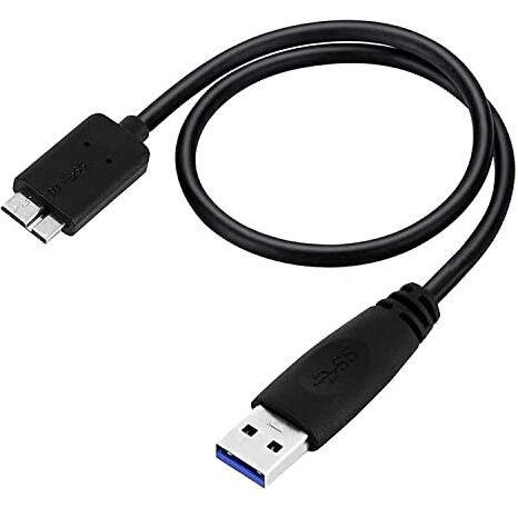 Rodmed High Speed Data Sync Usb 3.0 Type A Male To Micro B Cord For Wd/Seagate/Toshiba/Samsung/Hitachi, Etc External Hard Disk/Drives Cables (Black) (1.5Ft)