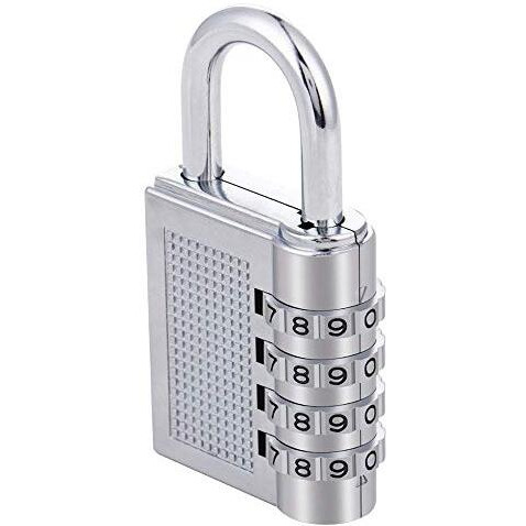 House Hatch Bag Lock Pad Lock Combination Locks For Door Password Key Home Digital Finger Padlock Deal Security Smart 4-Digit Safe Pin Hand Bag (Pack Of 1) Silver