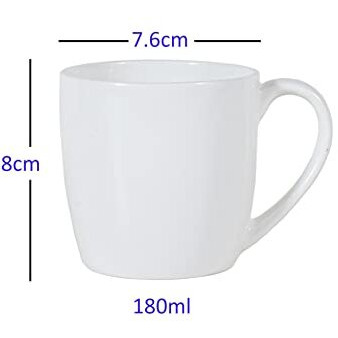 Femora Desh Ki Mitti White Ceramic Tea Cups, Coffee Mugs, Set Of 6 Pcs, 180 Ml